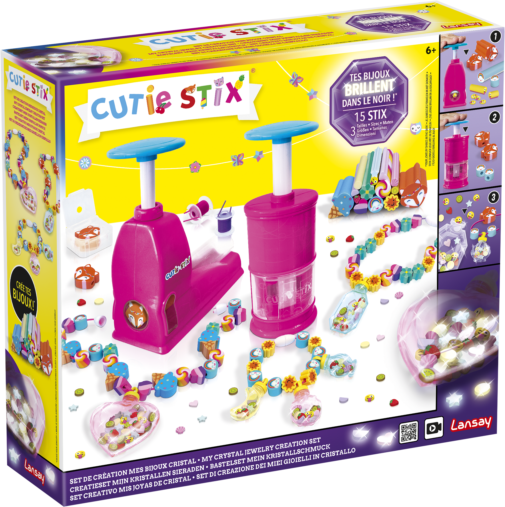 Cutie Stix Bijoux Cristal Phosphorescent loisirs créatifs perles fun kawaii