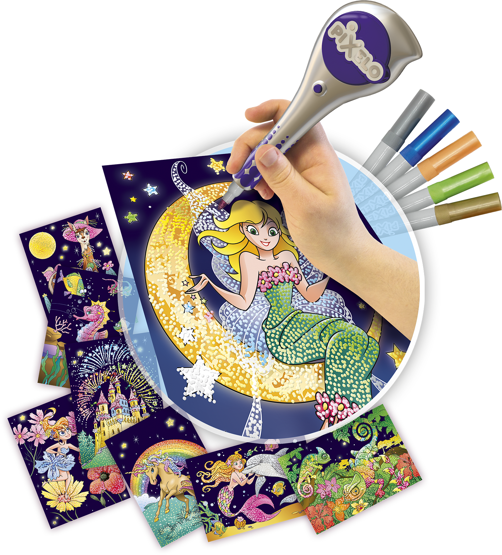 Pixelo, métallique, dessin, coloriage, feutre électronique, loisir créatif, enfants