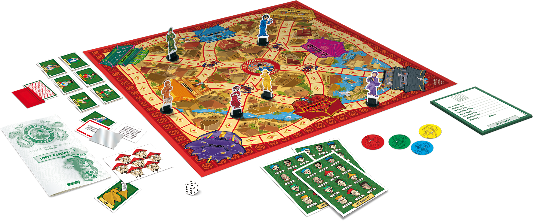 les mystères de pékin, jeu de société, jeu de plateau, enquêtes, énigmes,
