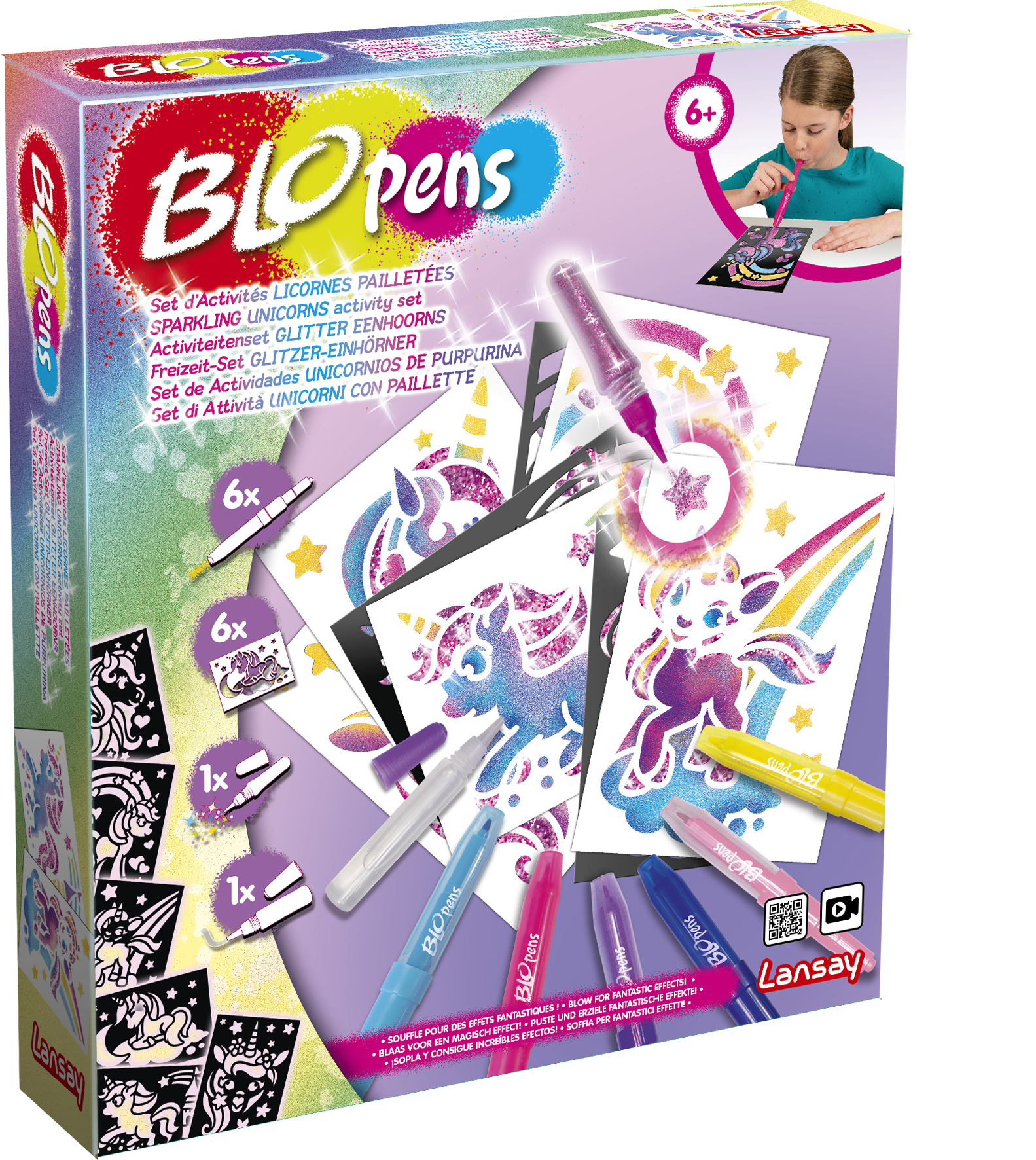 Blopens, dessin, coloriage, feutres, chevaux, licorne, féérie, paillettes