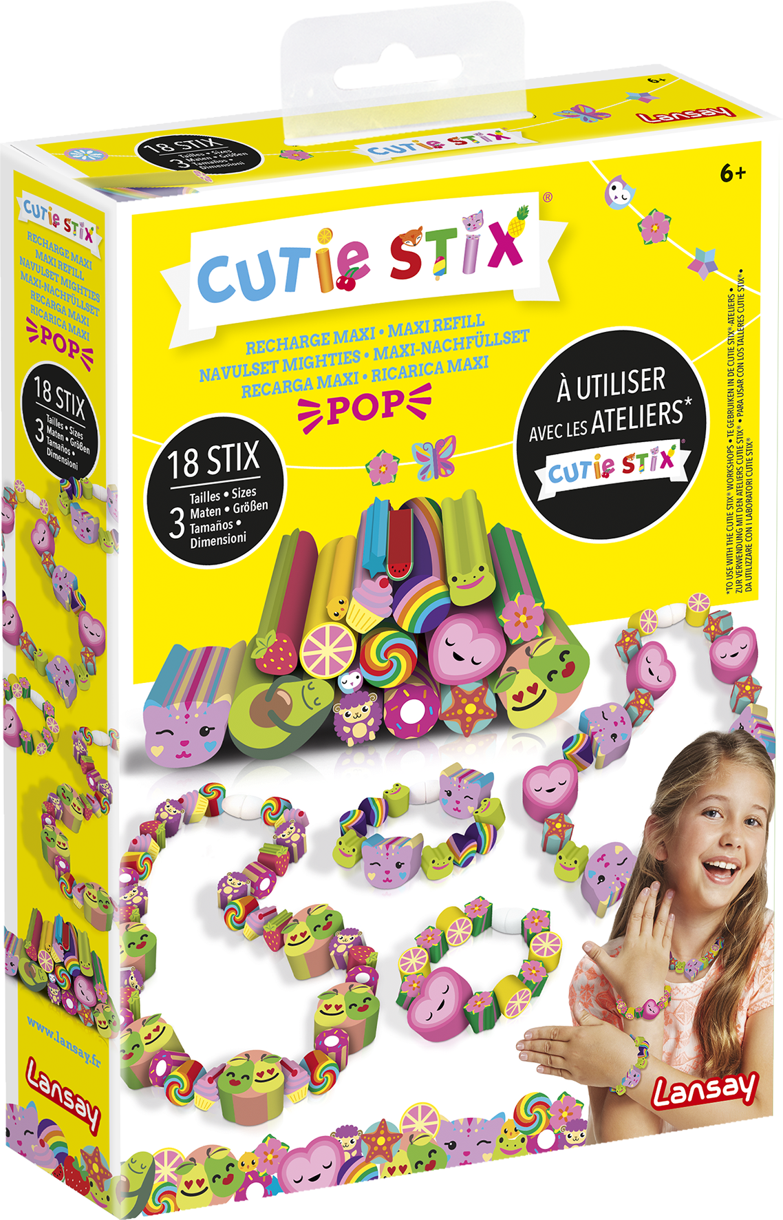 Cutie Stix Recharge Happy Cool Magic Pop Bijoux enfant Loisirs créatifs