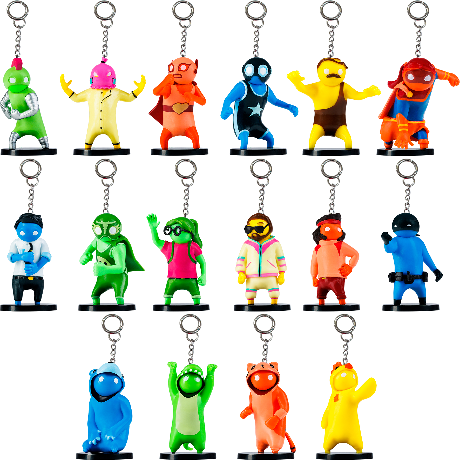 Gang Beasts, figurines, porte-clés, jeu vidéo, PC, multi-joueurs, party game, geek