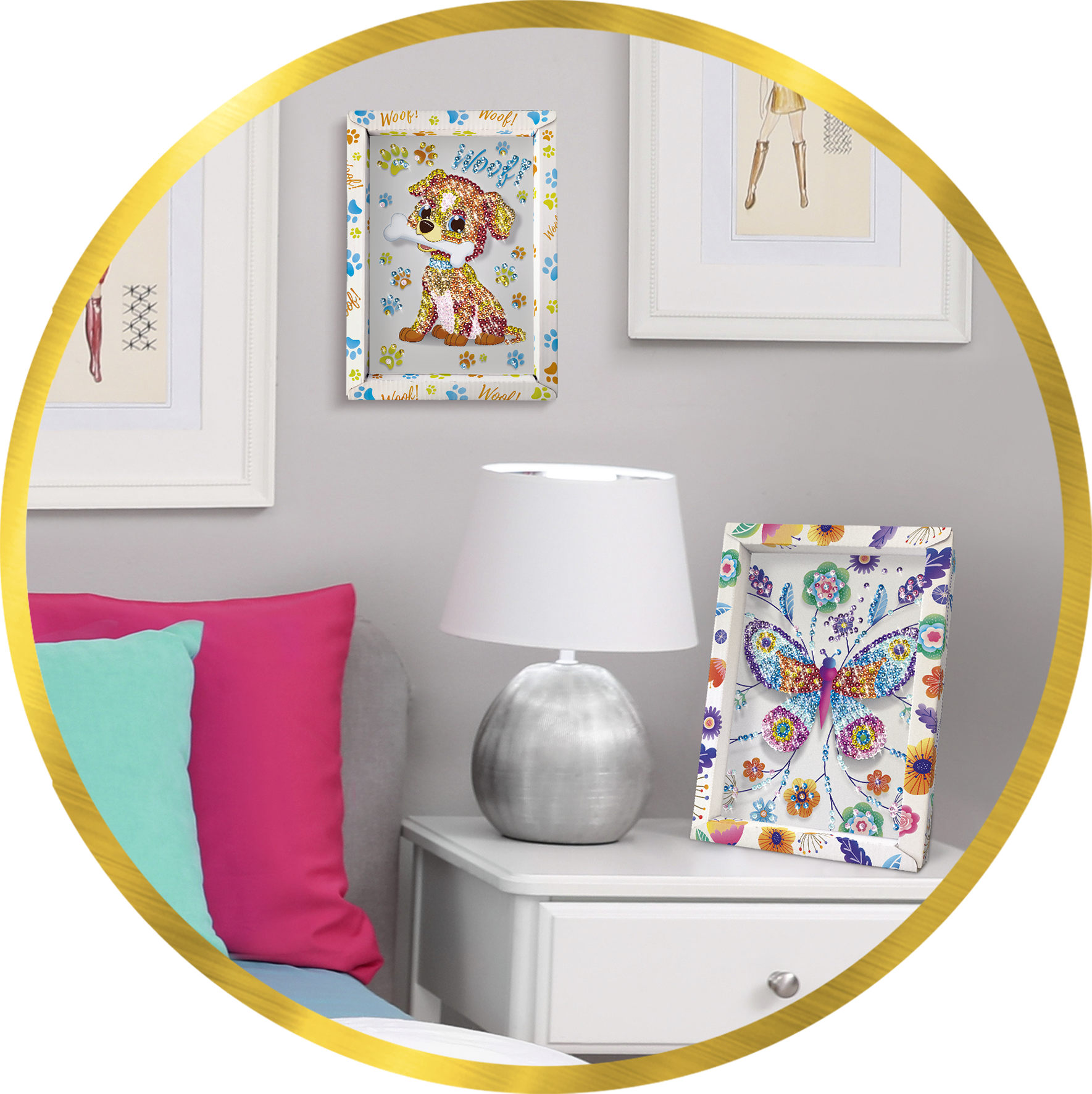 Collection Sequins, loisirs créatifs, cadre, déco, chambre, famille, activité enfant, 6 ans