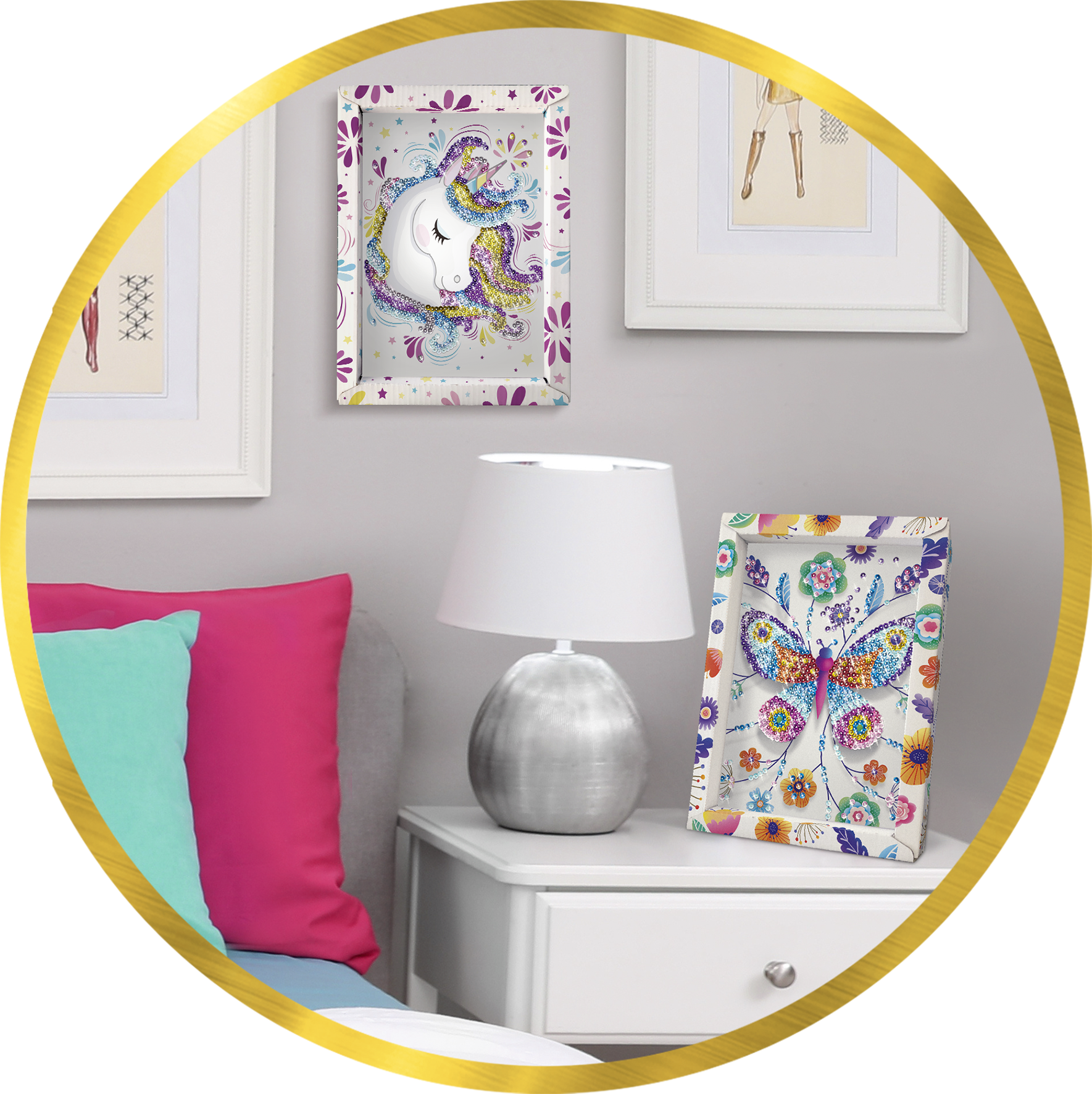 Collection Sequins, loisirs créatifs, cadre, déco, chambre, famille, activité enfant, 6 ans