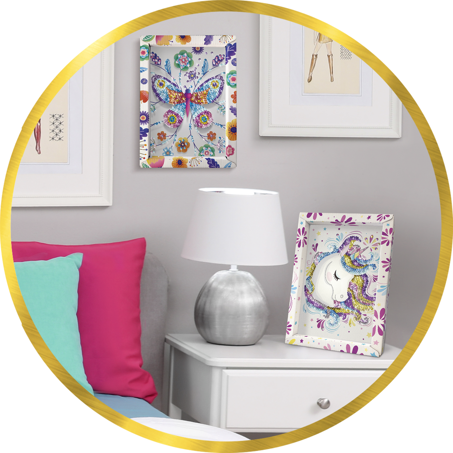 Collection Sequins, loisirs créatifs, cadre, déco, chambre, famille, activité enfant, 6 ans