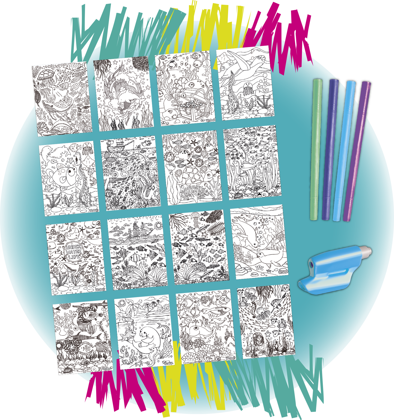 Magic lign, dessin, loisirs créatif, enfant, coloriage, feutres