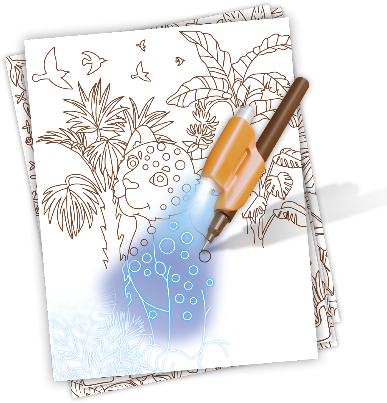 Magic lign, dessin, loisirs créatif, enfant, coloriage, feutres, océan, féérique, animaux