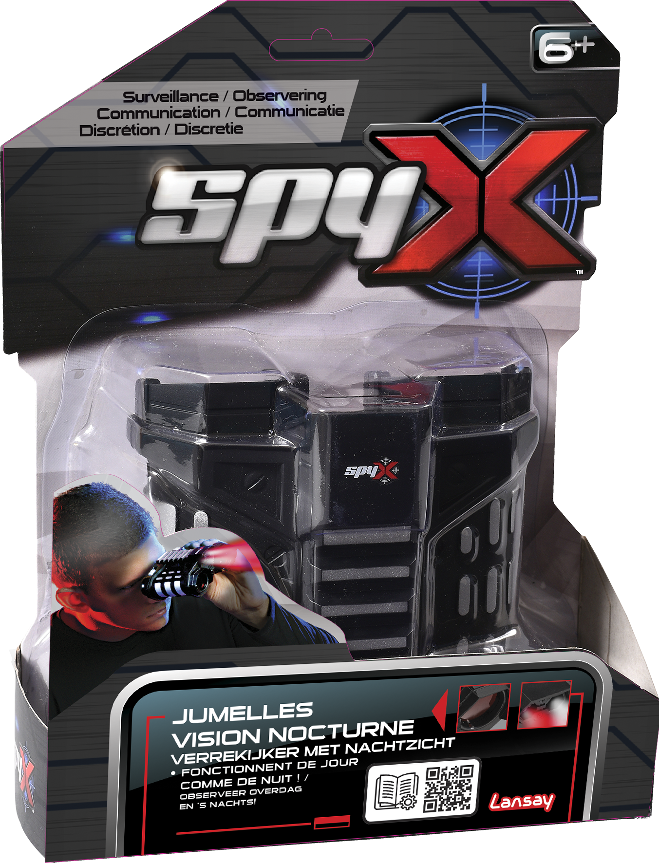 Spy X, espion, accessoire espionnage, enfant, jumelles, talkie walkie, alarme
