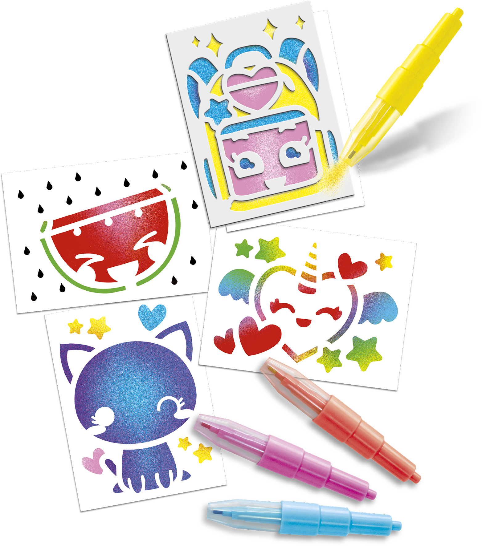 Blopens, dessins, coloriage, feutres, enfants, pochoirs, loisirs créatifs