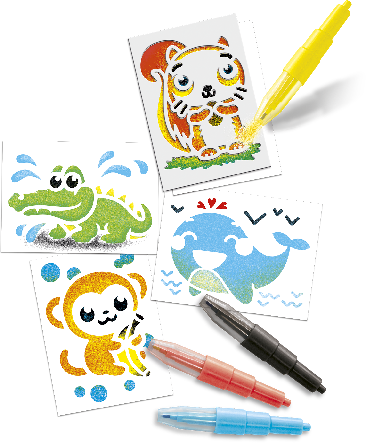 Blopens, dessins, coloriage, feutres, enfants, pochoirs, loisirs créatifs